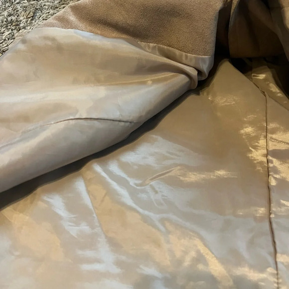 Women's Abe Schrader suede leather button Jacket taupe made in the US one size - Picture 6 of 6